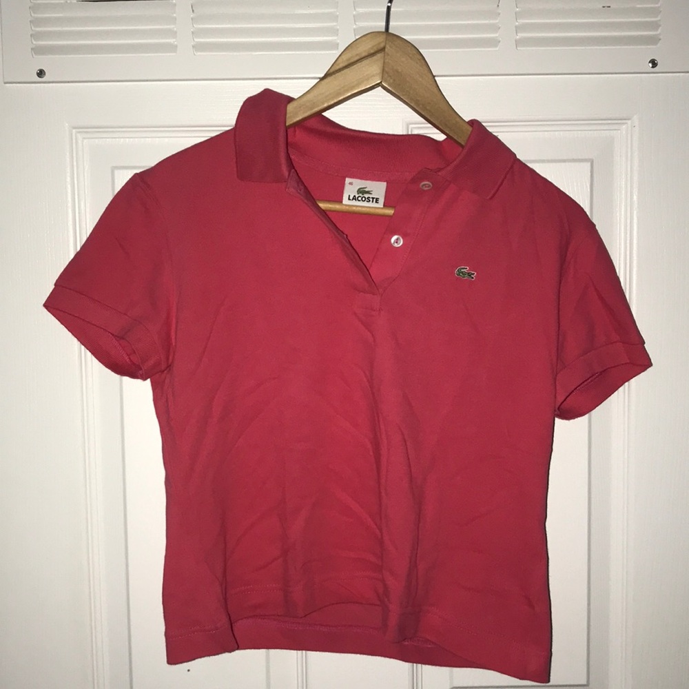 Lacoste pink crop top